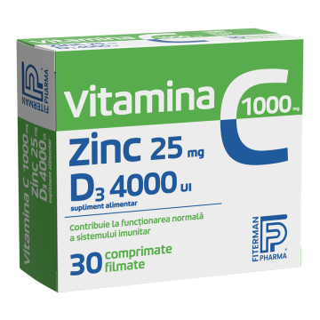 VITAMINA C 1000 +Zn 25 +D3 4000 3bls x 10cpr film