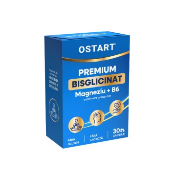 OSTART PREMIUM BISGLICINAT MAGNEZIU + B6, 3 bls x 10 cps