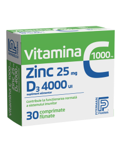 VITAMINA C 1000 +Zn 25 +D3 4000 3bls x 10cpr film