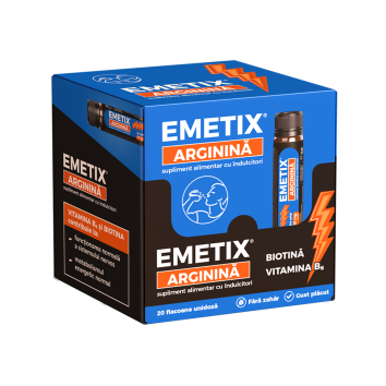 EMETIX Arginină soluție 20 fl. unidoză x 25 ml