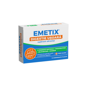 EMETIX DIGESTIE USOARA 1 bls x 10 cpr film gastrorezistente