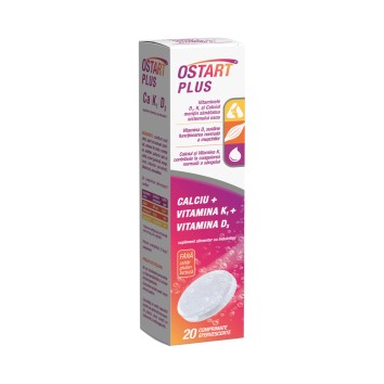 OSTART PLUS Ca + K1 + D3 x 20 cpr efervescente