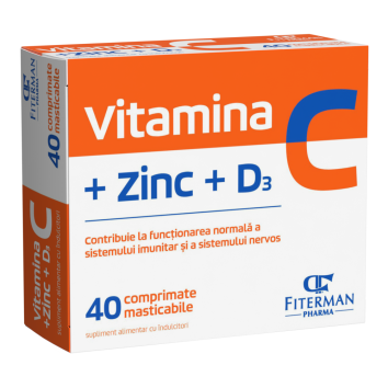 VITAMINA C + ZINC + D3, 2bls x 20cpr mast